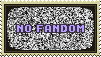 Static tv with the words 'NO FANDOM' blinking purple and green.