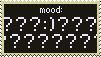 mood: several interrogation points and a smiley face expressing confusion.